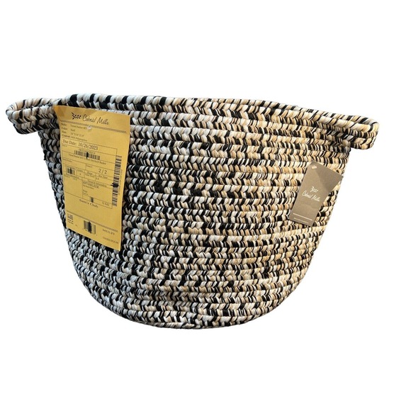 Colonial Mills Set of 3 Sand Black White Tweed Storage Baskets Various Sizes NEW - Picture 2 of 10